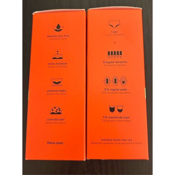 Thinx Period Brief Panties Size Large 2 Pair - Picture 2 of 2